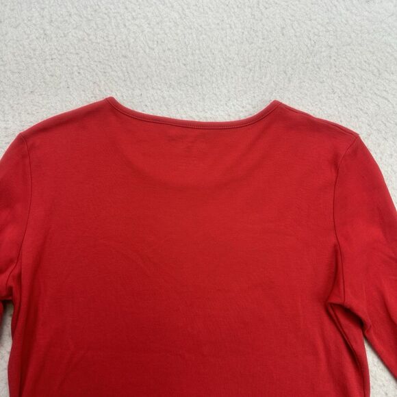 Crystal Kobe Christmas Shirt Womens Small S Red White Snowflake Long Sleeve - Picture 12 of 12